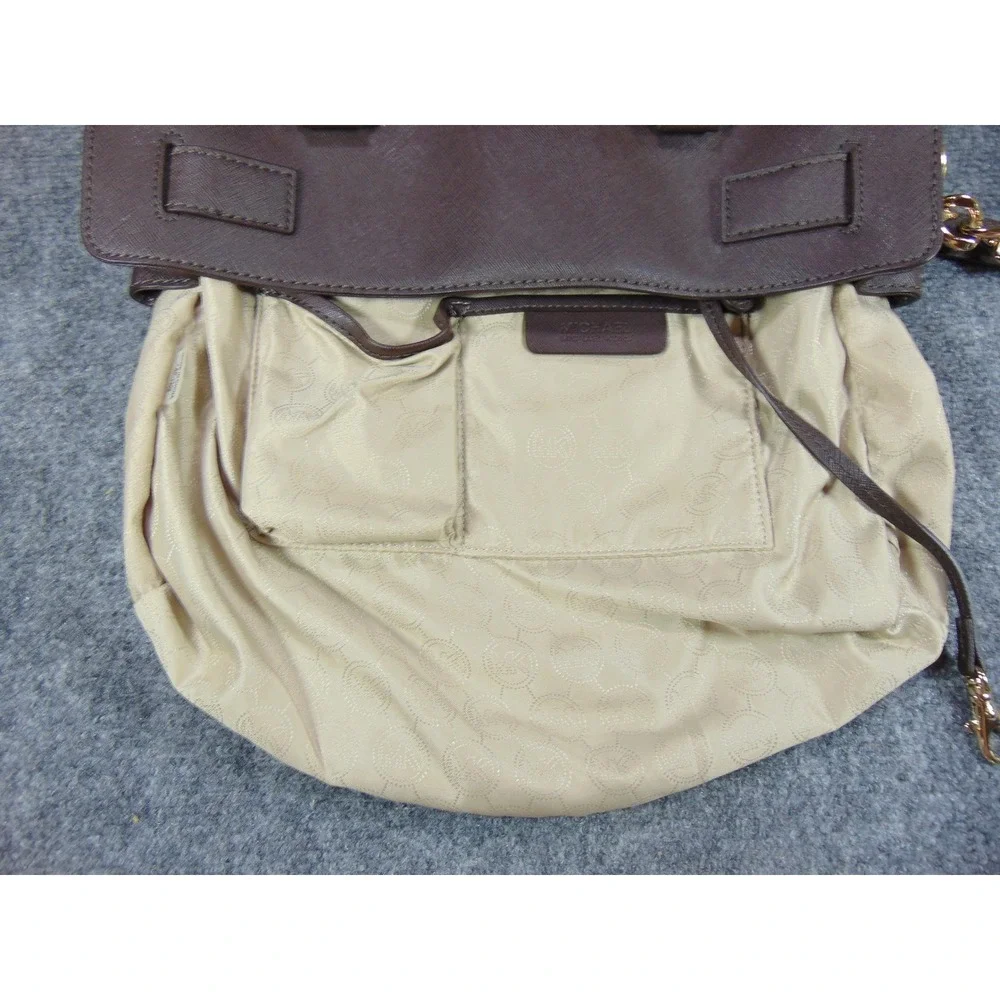 Michael Kors Hamilton Tote Purse Plum Saffiano‎ Leather Lock Key Handbag